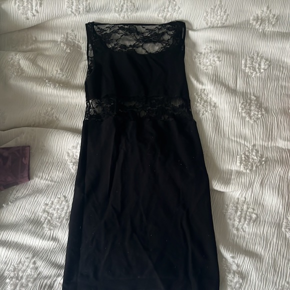 Bebe mini black dress with lace back - Picture 3 of 4